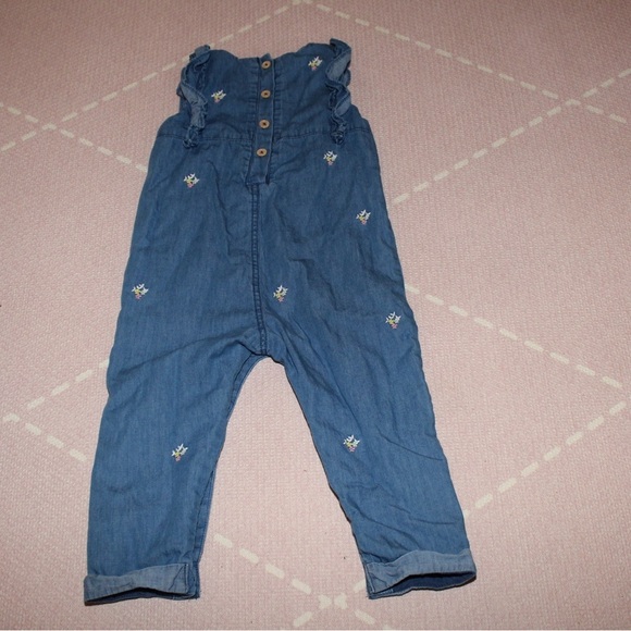 LOSAN Toddler Baby Girl Romper 18-24 Months Denim Floral - Picture 4 of 4